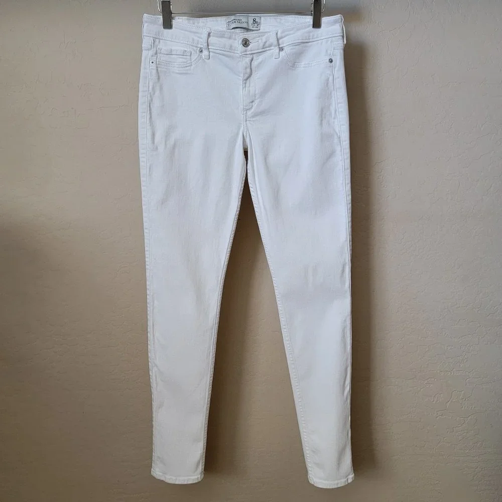 Abercrombie & Fitch Super Skinny White Denim Jeans